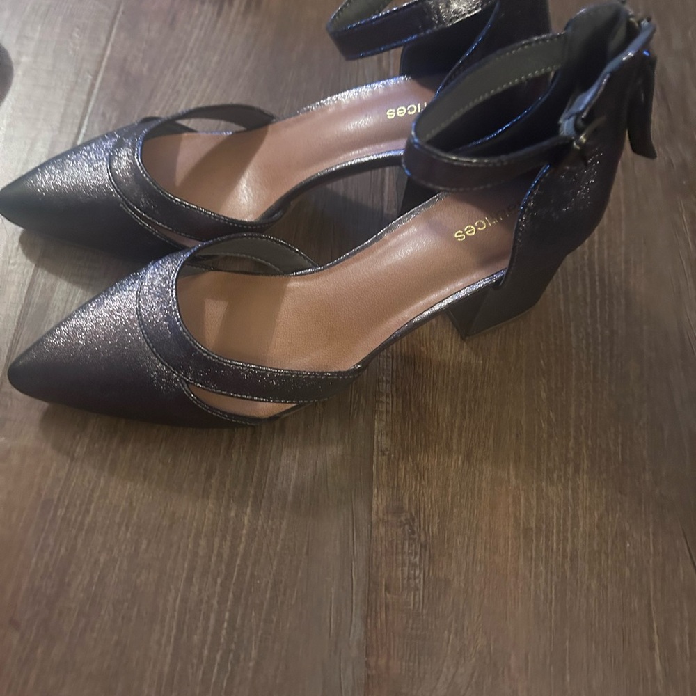 Maurices Black Classic Heels with Ankle Straps